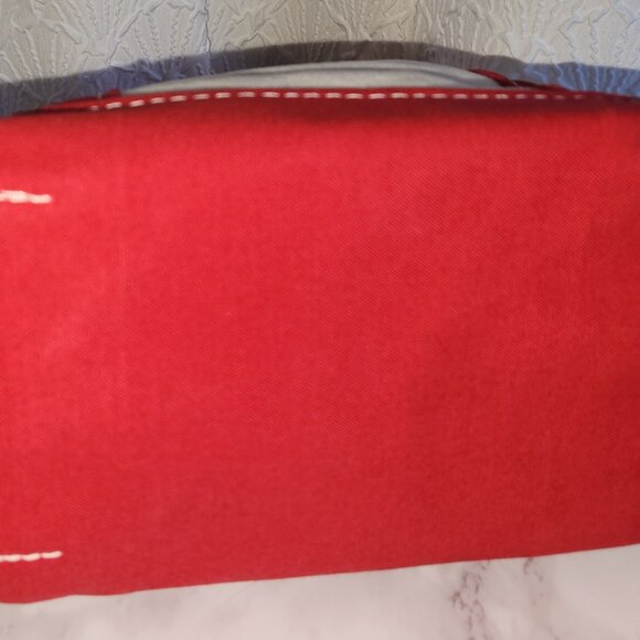 LL Bean Boat & Tote Cream & Red 12" x 10" Made In USA - Picture 6 of 8